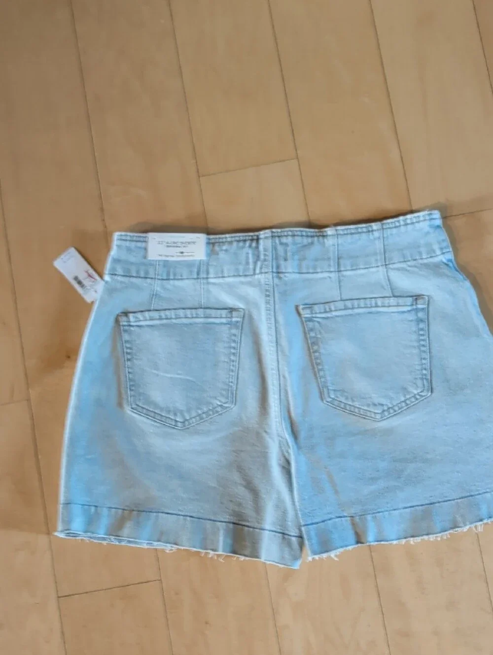 Maurices Light Blue High-Rise Denim Shorts with Raw Edge